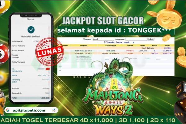 SLOT MAHJONG WAYS 2 – APIKJITU 03 JUNI 2025