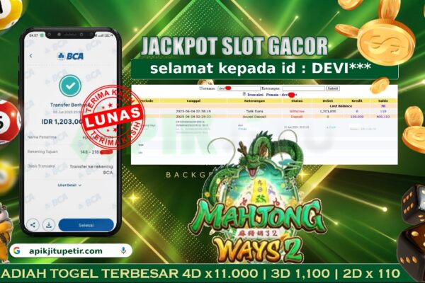 SLOT MAHJONG WAYS 2 – APIKJITU 04 JUNI 2025